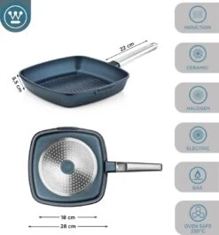 Westinghouse Pannenset Performance (Wokpan + Grillpan) ø 28 Cm - Blauw - Inductie En Alle Andere Warmtebronnen -Keuken Kwaliteitswinkel 1120x1200 1