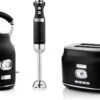 Westinghouse Retro Waterkoker + Broodrooster 2 Sleuven + Staafmixer - Zwart