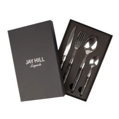 Jay Hill Bestekset Laguiole - Zwart - 16-delig / 4 Personen -Keuken Kwaliteitswinkel 3 8720812849643 2 1
