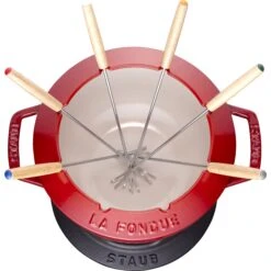 Staub Fondueset Kersenrood - ø 20 Cm / 2.36 Liter -Keuken Kwaliteitswinkel 40511 975 0 7