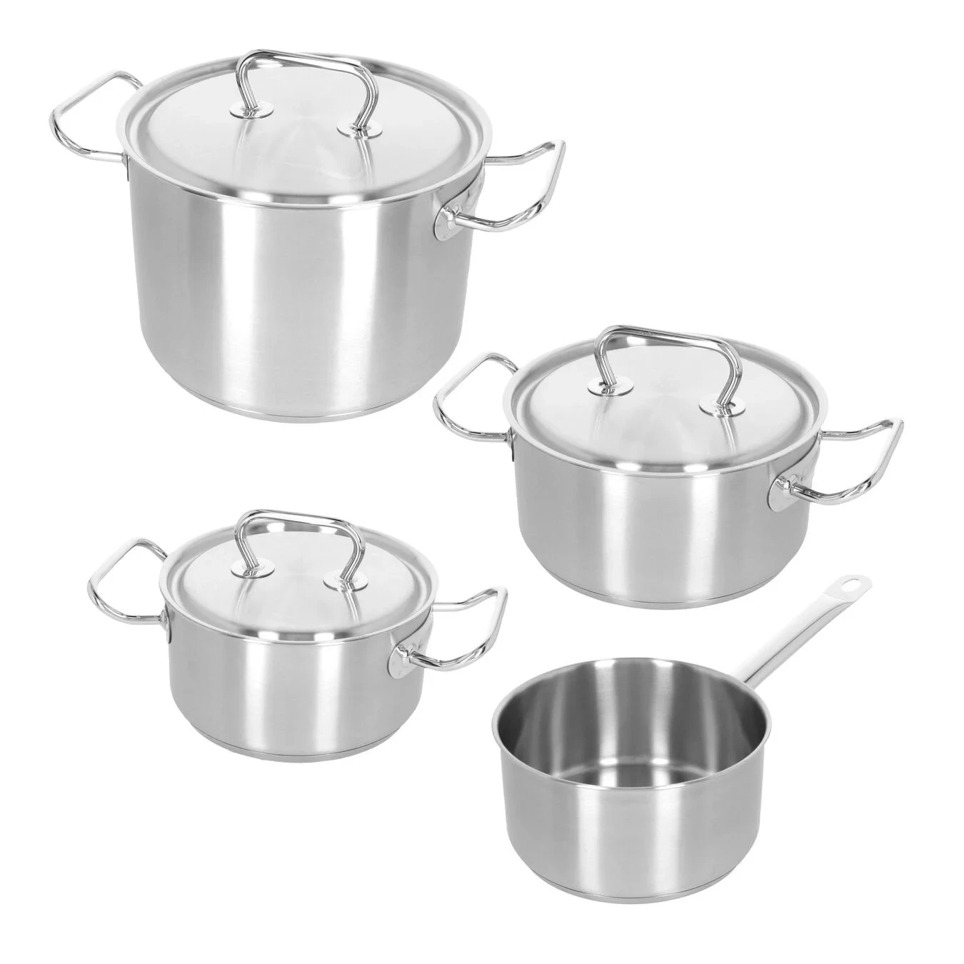 Demeyere - 4 Delige Pannenset (Kookpan ø 18 / 20 / 24 Cm + Steelpan ø 18 Cm) + Deksels Classic 3 - RVS 3 Demeyere - 4 Delige Pannenset (Kookpan ø 18 / 20 / 24 Cm + Steelpan ø 18 Cm) + Deksels Classic 3 - RVS - Afbeelding 3