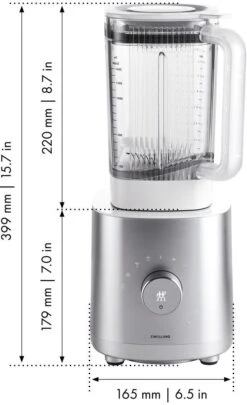 Zwilling Blender Enfinigy - 1.4 Liter - 1200 W - Zilver/Wit -Keuken Kwaliteitswinkel 53002 000 0 10