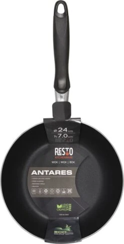 Resto Kitchenware Wokpannenset Antares ø 24 + 26 + 28 Cm - Inductie En Alle Andere Warmtebronnen -Keuken Kwaliteitswinkel 614x1200