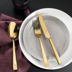 Sambonet Bestekset Flat - Goud - 30 Delig / 6 Personen -Keuken Kwaliteitswinkel 62712GN1 amb01
