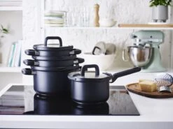 BK Pannenset Flow Cool - Zwart / RVS - 4 Delige Set 10 BK Pannenset Flow Cool - Zwart / RVS - 4 Delige Set -Keuken Kwaliteitswinkel 6d8e27413cccc5ae599280d6252f42abac4bc45d BK Flow cool Bl 4 8 pc Set