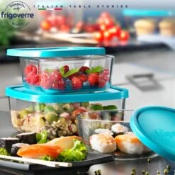 Bormioli Rocco Vershoudbakje Frigoverre - Glas - Blauw 22 X 22 X 8 Cm / 3.3 Liter -Keuken Kwaliteitswinkel 7751 2