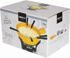 Boska Fondueset Cheesy - 6 Personen - Geel/zwart - 1.3 Liter -Keuken Kwaliteitswinkel 853512 fondue cheesy 1