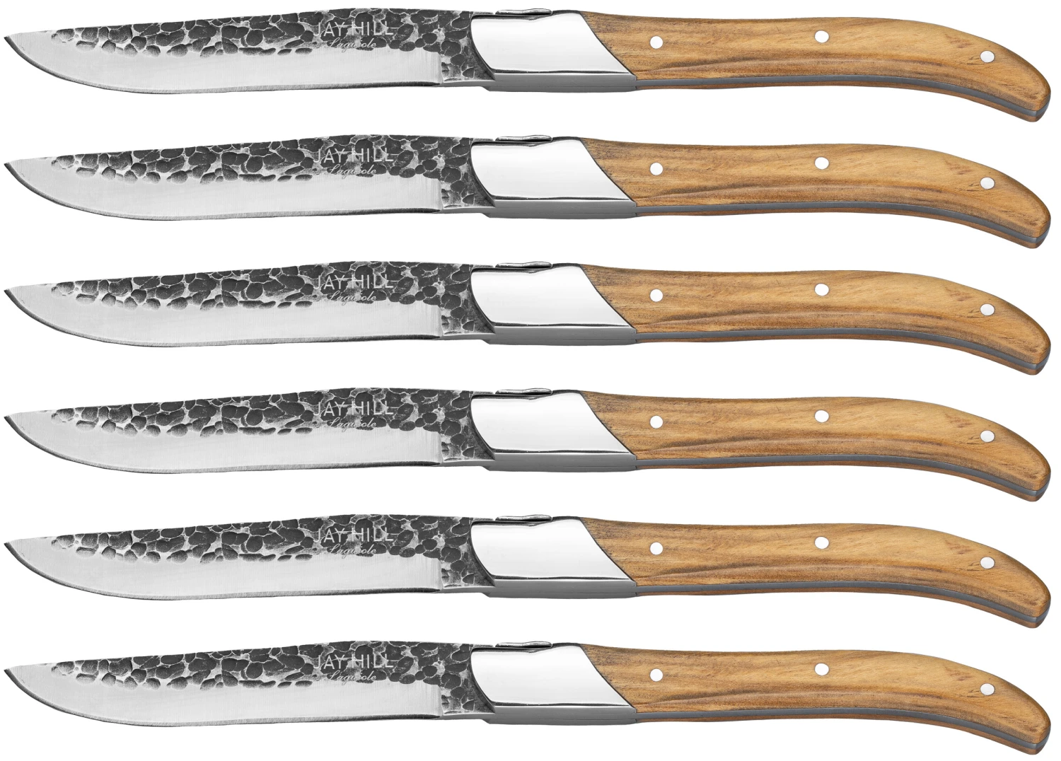 Jay Hill Steakmessen Laguiole - Raw Black - Olijfhout - 6 Stuks 5 Jay Hill Steakmessen Laguiole - Raw Black - Olijfhout - 6 Stuks - Afbeelding 5