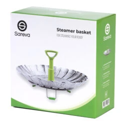 Sareva Stoommandje - RVS - Verstelbaar Van ø 17 - 27 Cm -Keuken Kwaliteitswinkel 8720364454647 verpakking