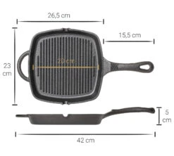 Blackwell Grillpan - Gietijzer - 23 X 23 Cm - Zonder Anti-aanbaklaag -Keuken Kwaliteitswinkel Asset 34@2x 80
