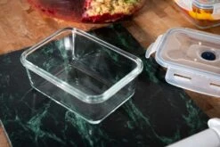 Sareva Vacuum Ovenschalen / Vershoudbakjes - Hittebestendid Glas - 3 Delige Set / 485 Ml + 970 Ml -Keuken Kwaliteitswinkel Crumble in ovenschaal en vershoudbakjes 6 1