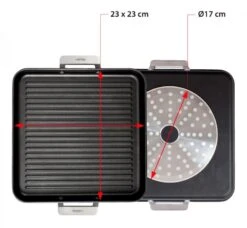 Valira Grillpan Aire Met Handgrepen - 23 X 23 Cm - Standaard Anti-aanbaklaag -Keuken Kwaliteitswinkel GrillpanMetHandvaten23x23cm.jpg2
