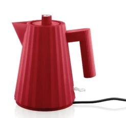Alessi Waterkoker Plissé - Droogkookbeveiliging - Rood - Michele De Lucchi - 1 Liter - MDL06/1 R -Keuken Kwaliteitswinkel MDL06 1 R 1