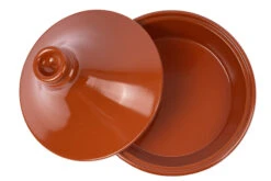 Cookinglife Tajine Regas - Aardewerk - Terracotta - ø 32 Cm / 3 Liter -Keuken Kwaliteitswinkel Tajine rood open