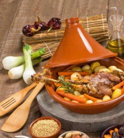 Cookinglife Tajine Regas - Aardewerk - Terracotta - ø 32 Cm / 3 Liter -Keuken Kwaliteitswinkel Tajine sfeer