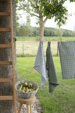 Walra Keukendoeken Set Cubes Uni, Stripes & Blocks Legergroen 50 X 70 Cm - 3 Stuks -Keuken Kwaliteitswinkel WALRA TT DRYWITH SET 50X70 ARMYGREEN SF