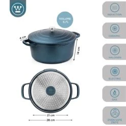 Westinghouse Braadpan Performance - Bravery Blue - ø 28 Cm / 6.7 Liter -Keuken Kwaliteitswinkel WCCC0095028BL 3