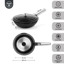 Westinghouse Wokpan Performance - Blissful Black - ø 28 Cm - Standaard Anti-aanbaklaag -Keuken Kwaliteitswinkel WCCW0095028BK 3