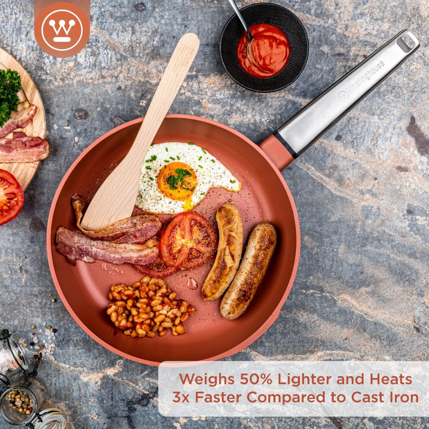 Westinghouse Koekenpan Performance - Rebel Red - ø 28 Cm - Standaard Anti-aanbaklaag 5 Westinghouse Koekenpan Performance - Rebel Red - ø 28 Cm - Standaard Anti-aanbaklaag - Afbeelding 5