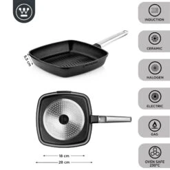 Westinghouse Grillpan Performance - Blissful Black - 28 X 28 Cm - Standaard Anti-aanbaklaag -Keuken Kwaliteitswinkel WCFP0095G28BK 3
