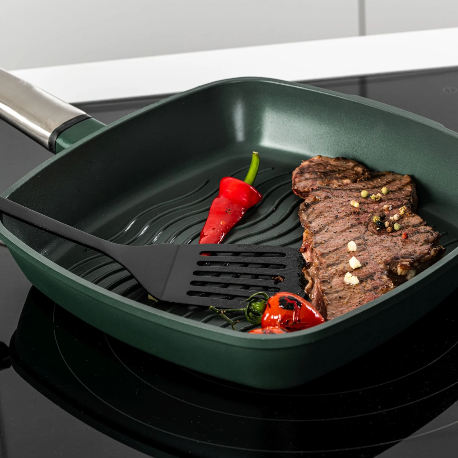 Westinghouse Grillpan Performance - Gracious Green - 28 X 28 Cm - Standaard Anti-aanbaklaag 9 Westinghouse Grillpan Performance - Gracious Green - 28 X 28 Cm - Standaard Anti-aanbaklaag - Afbeelding 9