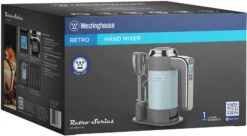 Westinghouse Handmixer Retro Collections - 6 Standen - Blauw - WKHM250BU -Keuken Kwaliteitswinkel WKHM250BU Hand Mixer BLUE BOX