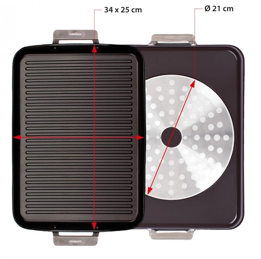 Valira Grillpan Aire Met Handgrepen - 34 X 25 Cm - Standaard Anti-aanbaklaag 4 Valira Grillpan Aire Met Handgrepen - 34 X 25 Cm - Standaard Anti-aanbaklaag - Afbeelding 4