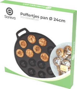 Sareva Poffertjespan - Gietijzer - ø 24 Cm - 19 Poffertjes -Keuken Kwaliteitswinkel poffertjespan Package New