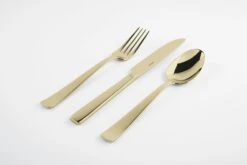 Sambonet Bestekset Flat - Champagne - 24 Delig / 6 Personen -Keuken Kwaliteitswinkel sambonet bestekset flat champagne sfeer4