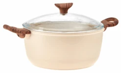 Keuken Kwaliteitswinkel 15 Sambonet Braadpan Rock 'n' Rose - Creme - ø 24 Cm / 4.5 Liter - Standaard Anti-aanbaklaag