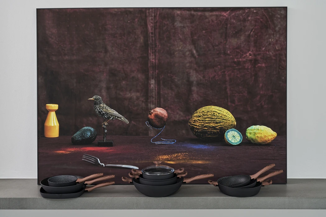 Sambonet Wokpan Rock 'n' Rose - Zwart - ø 32 Cm - Standaard Anti-aanbaklaag 3 Sambonet Wokpan Rock 'n' Rose - Zwart - ø 32 Cm - Standaard Anti-aanbaklaag - Afbeelding 3